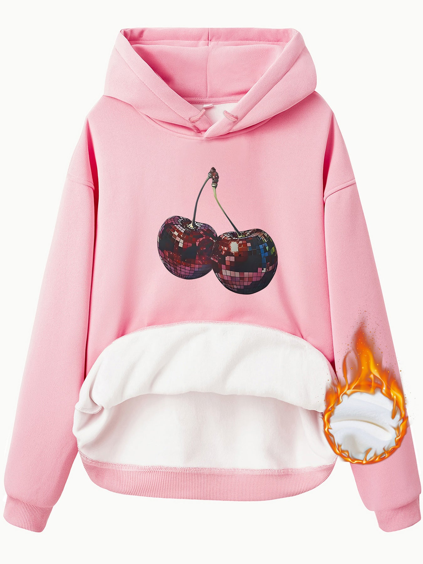 Hooded Sweatshirt with Cherry Print