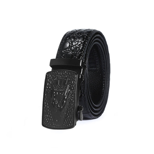 Personalized Crocodile Patterned Men's Belt with Automatic Buckle