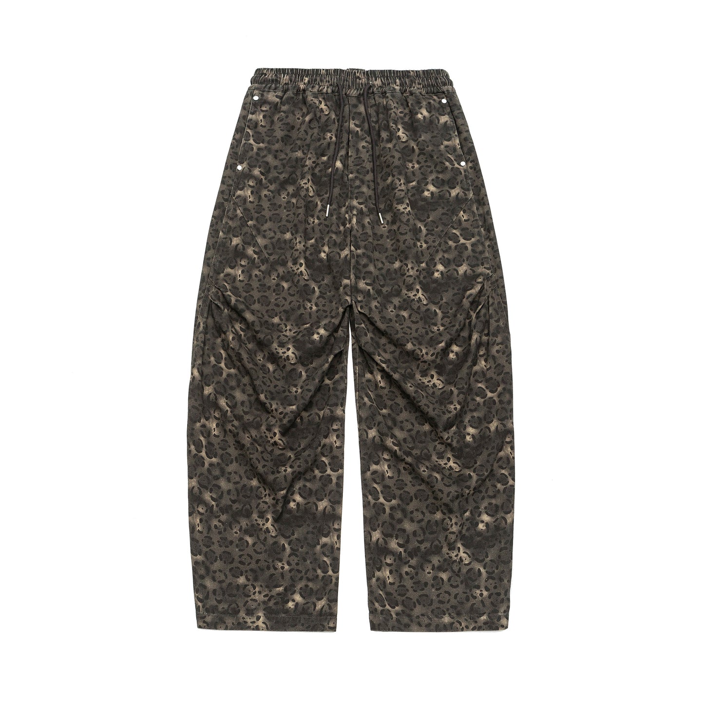 Casual Leopard Print Camouflage Curved Leg Pants for Men