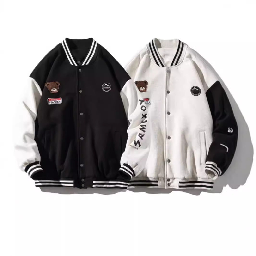 Casual Baseball Jacket for Men, Loose Fit, All-Match Sporty Outdoor Jacket