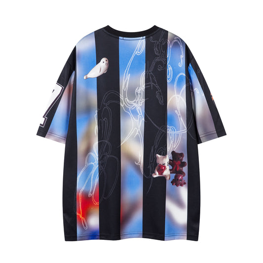 Retro Fun Striped Floral T-Shirt