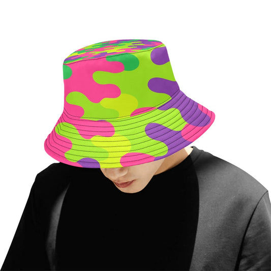 Harajuku Rainbow Camo Camouflage Bucket Hat