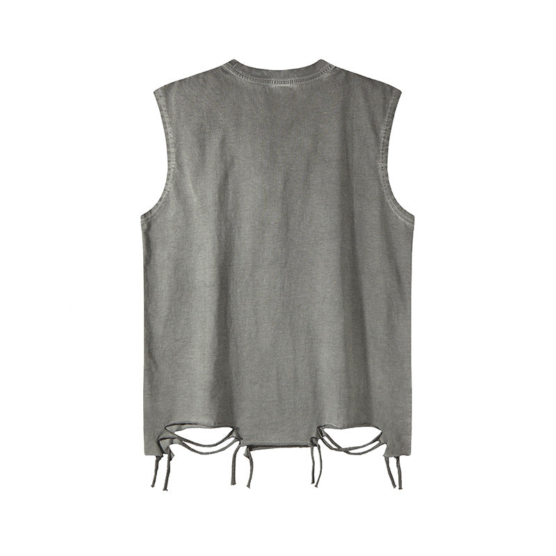 Harajuku Style Distressed Graffiti Butterfly Vest