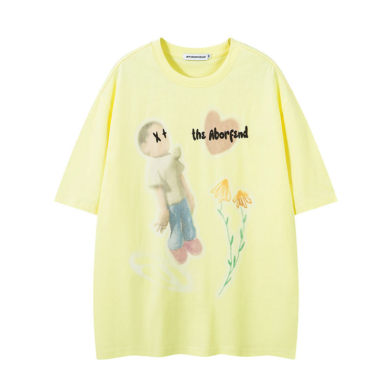 Playful Penguin Print Short Sleeve T-Shirt for Men