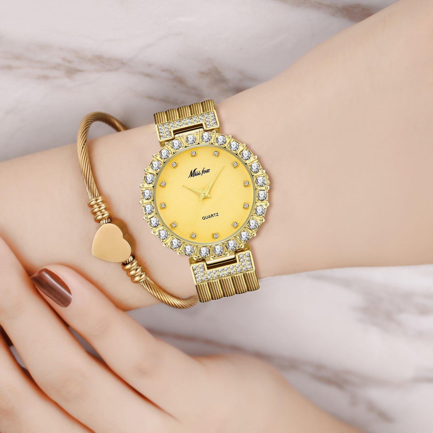 Luxury Diamond Women’s Watch - Waterproof Bracelet Style