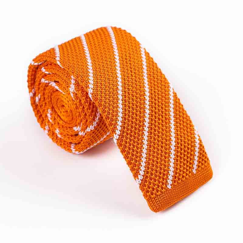Twill Knitted Tie - Men's Stripe Contrast Tie