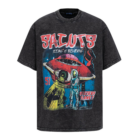 Playful Cartoon Printed T-Shirt for Men and Women