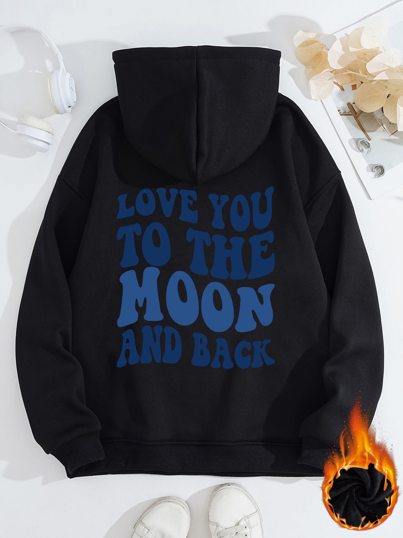 Hooded Long Sleeve Fleece Hoodie with Kangaroo Pocket