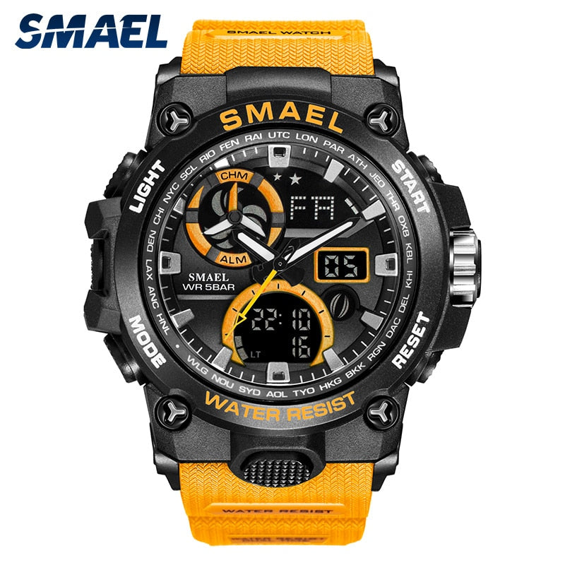 Men's 50M Waterproof Sport Watch - Dual Time Military Style