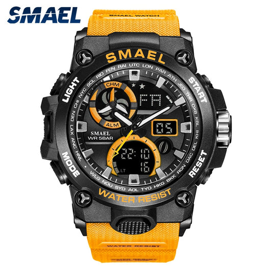 Men's 50M Waterproof Sport Watch - Dual Time Military Style