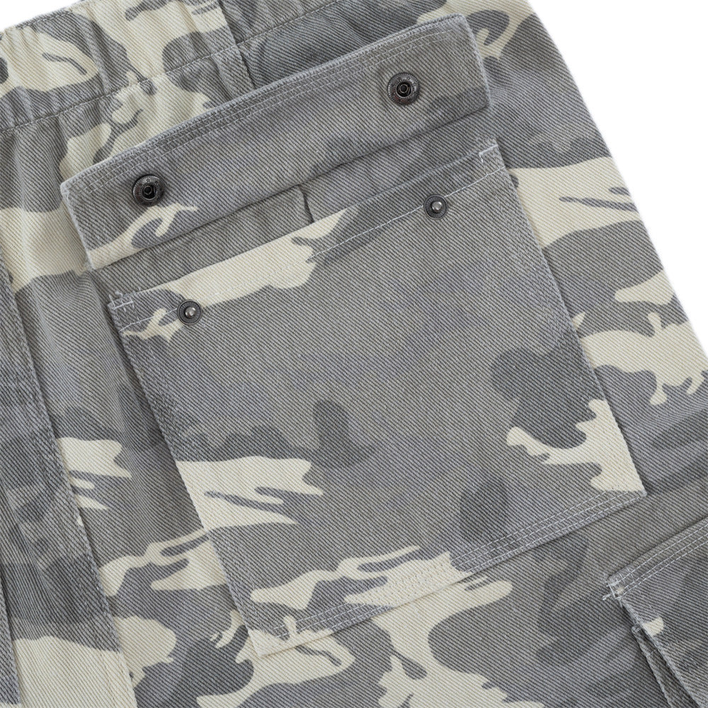 Harajuku Camouflage Wide-Leg Denim Trousers for Men