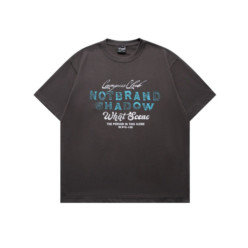 Harajuku-Inspired Distressed Letter Print Loose Tee