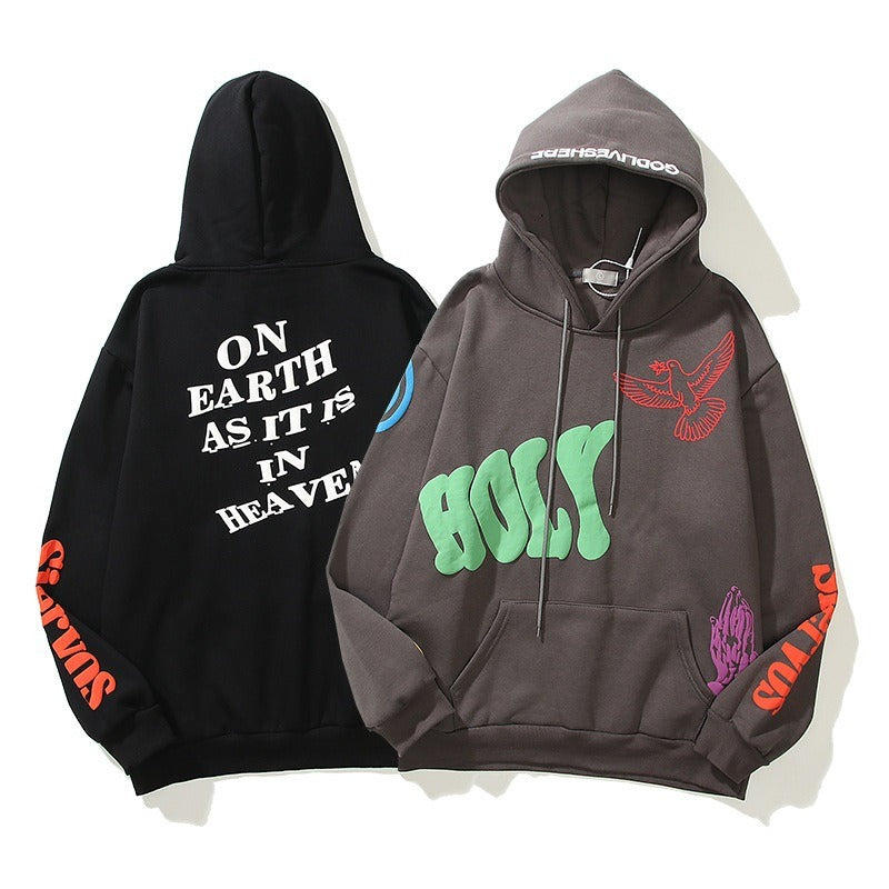 Kanye 3D Foam Graffiti Print Hoodie - Harajuku Street Style