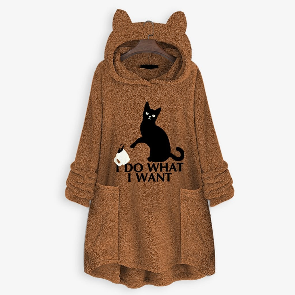 Harajuku Cat Ear Hoodie Sweatshirt for Women