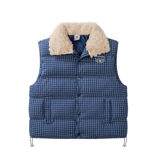 Casual Plaid Sleeveless Cotton Jacket Vest