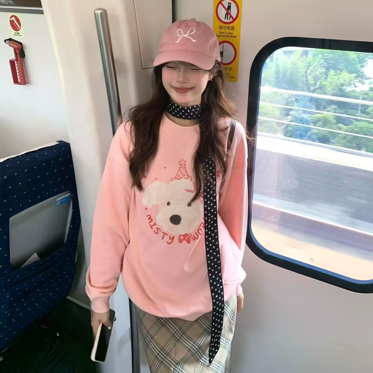 Cute Dog Print Youthful Casual Loose for Women