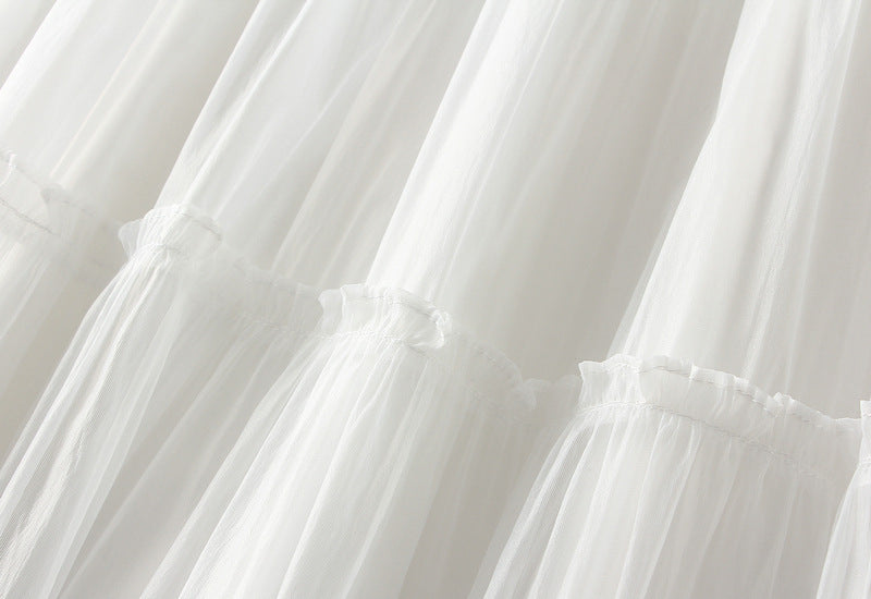 Playful High Waist Organza A-Line Skirt