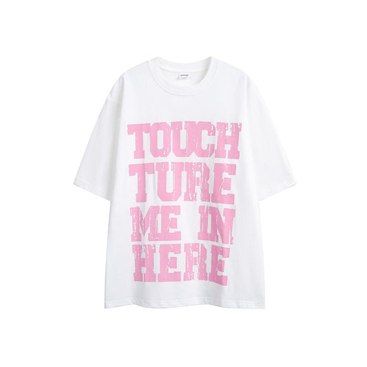 Harajuku Style Letter Printed Loose Fit Short Sleeve Tee