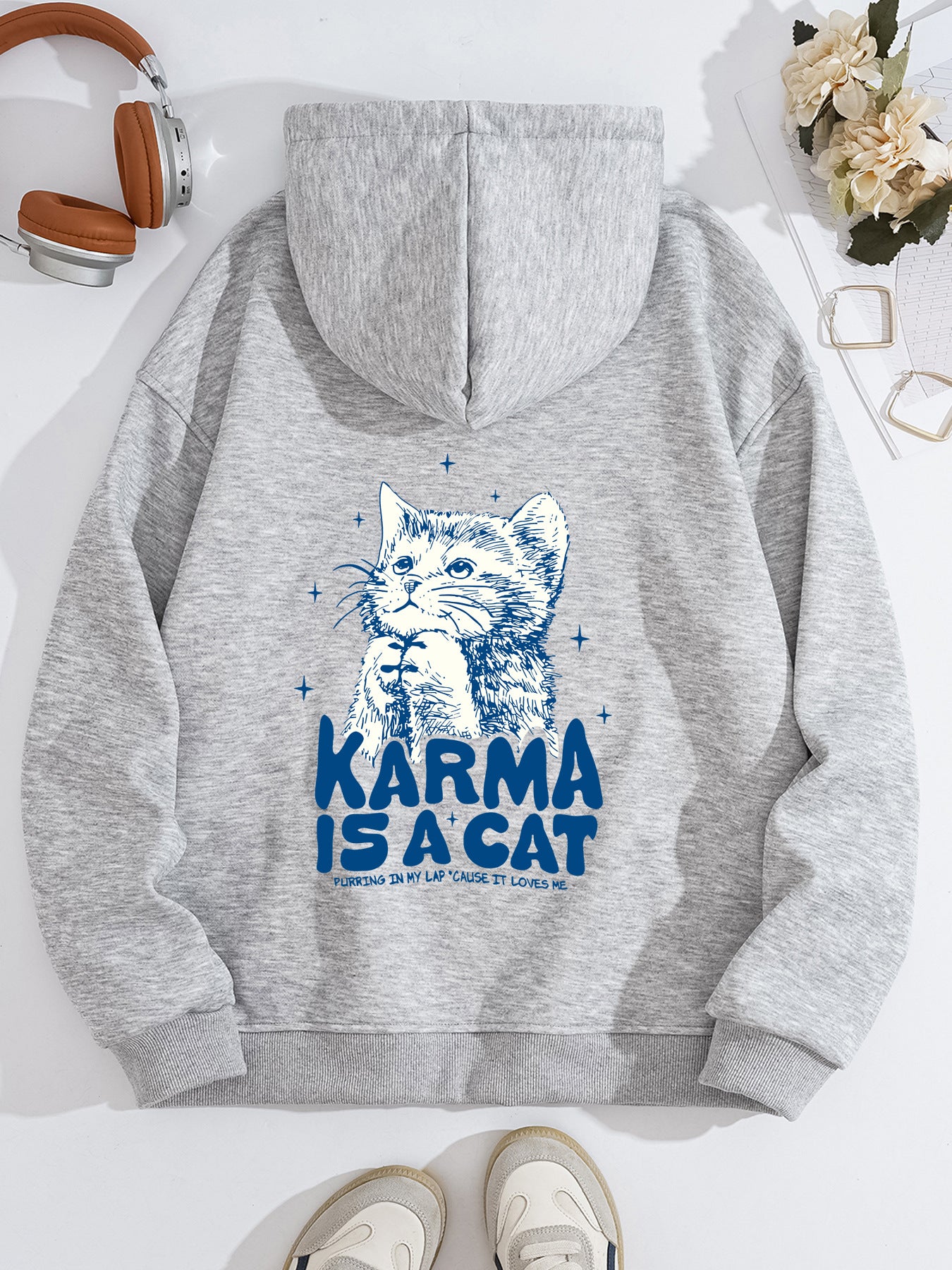 Kangaroo Pocket Hooded Long Sleeve Fleece Hoodie for Cats