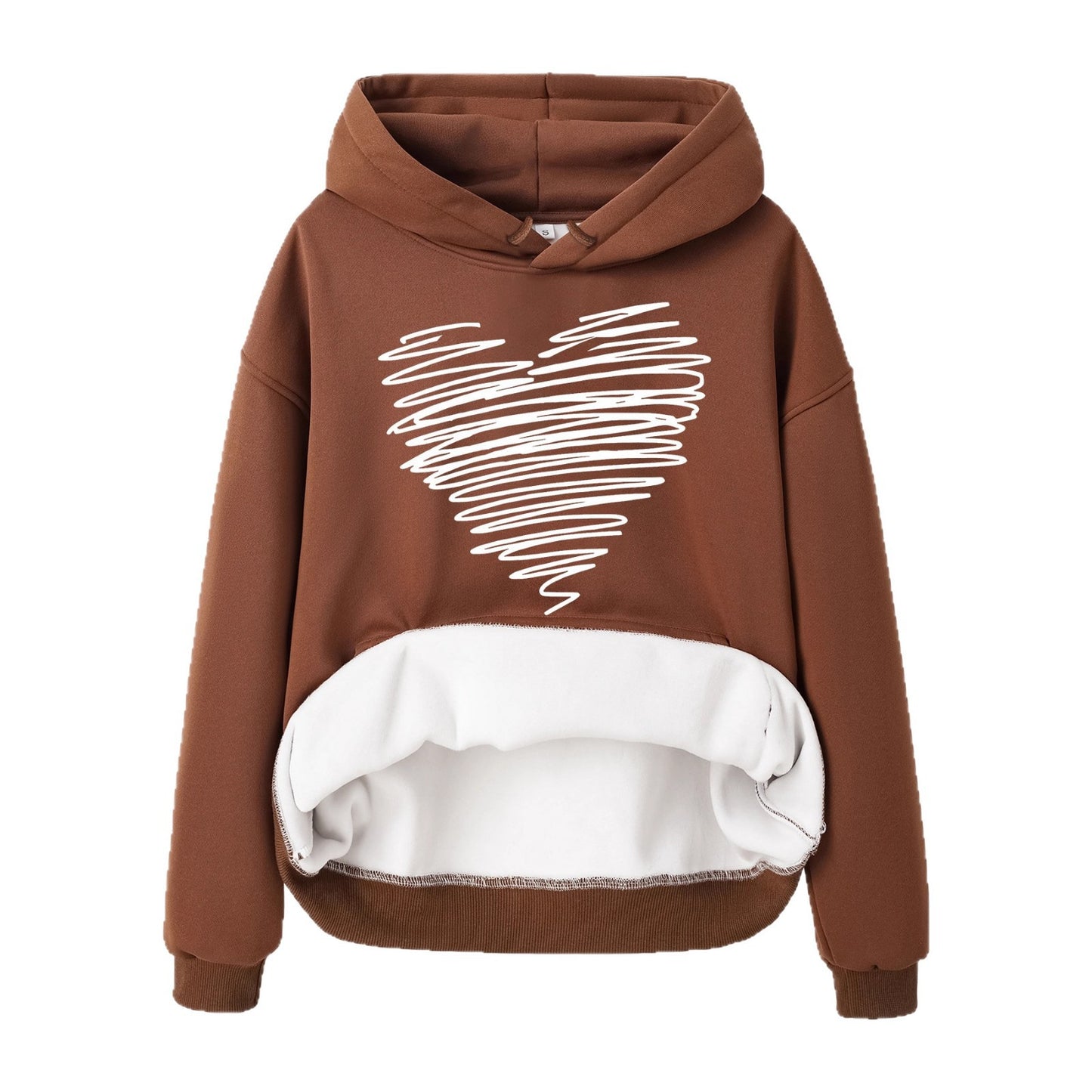Hoodie with Heart-Shaped Pattern