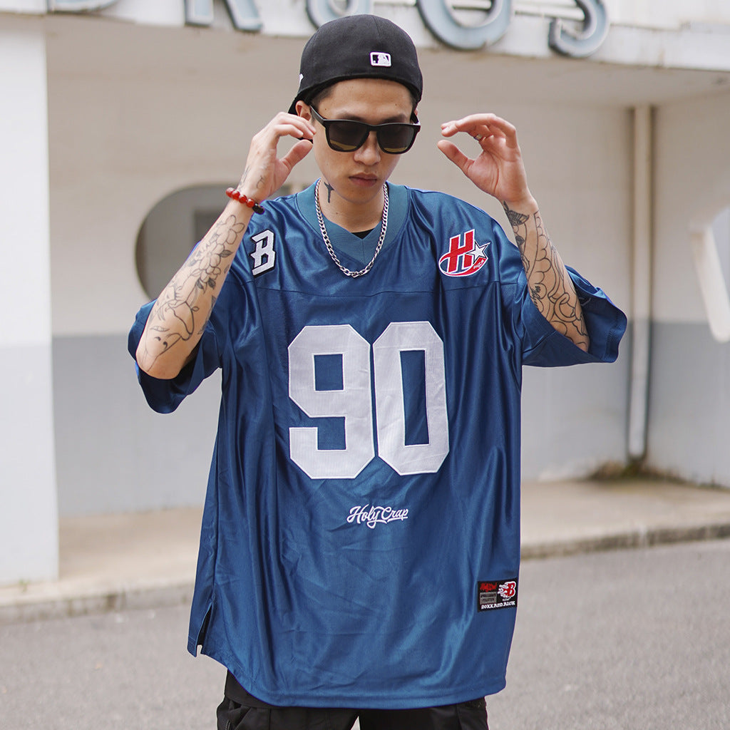 Embroidered Hooded Short Sleeve T-Shirt - Harajuku Style