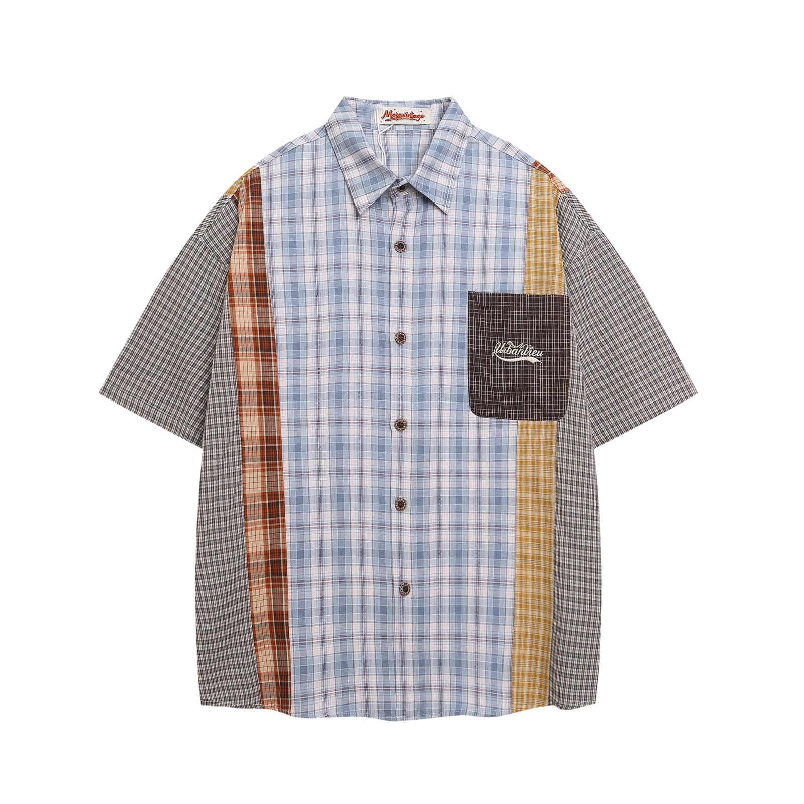 Summer Color Block Short Sleeve Shirt