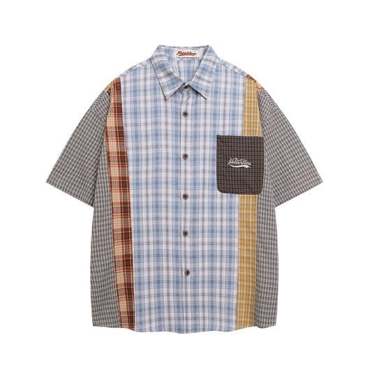 Summer Color Block Short Sleeve Shirt