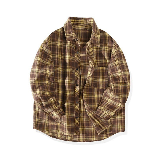 Men's Long Sleeved Checkered Casual Jacket