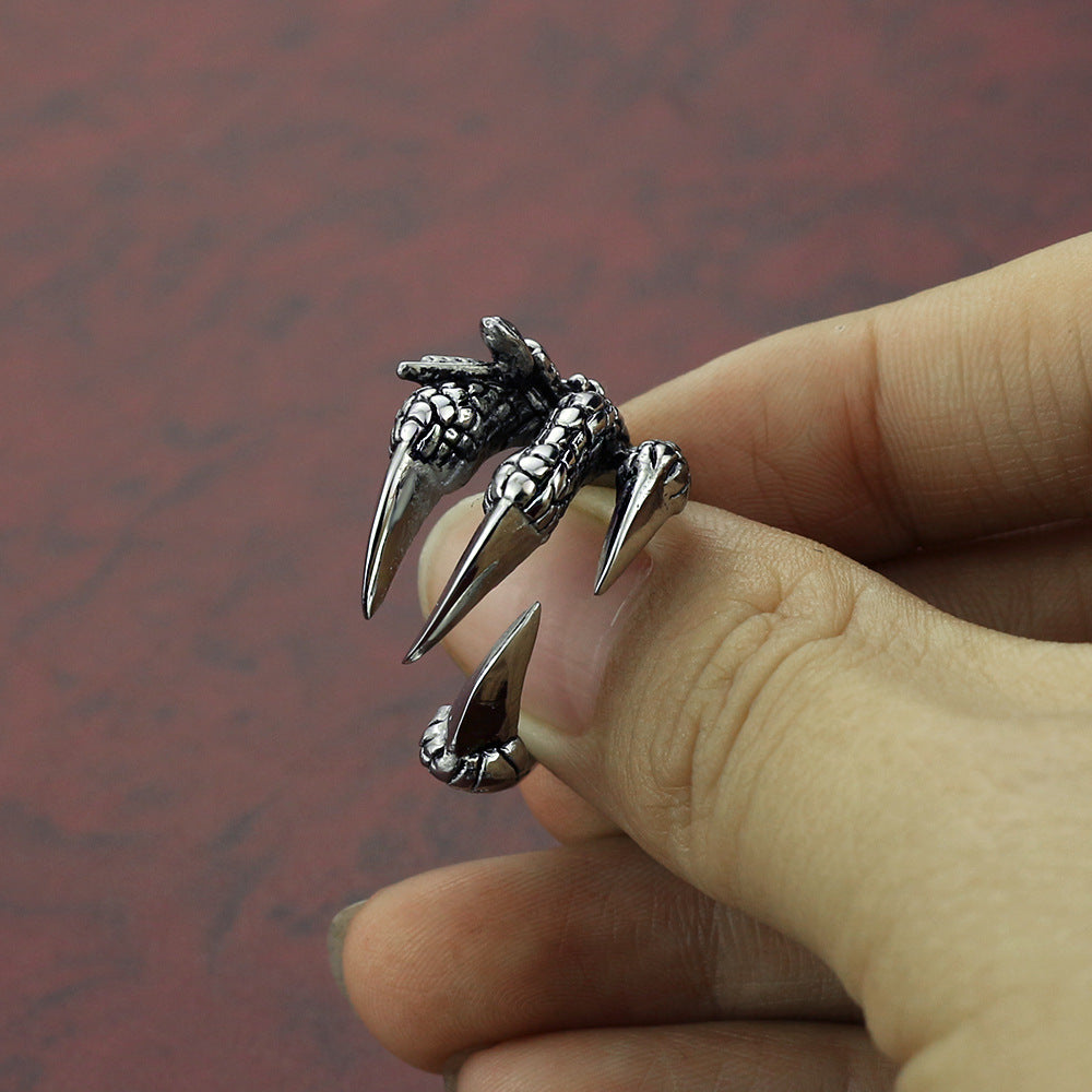 Titanium Steel Dragon Claw Ring - Harajuku Style Jewelry