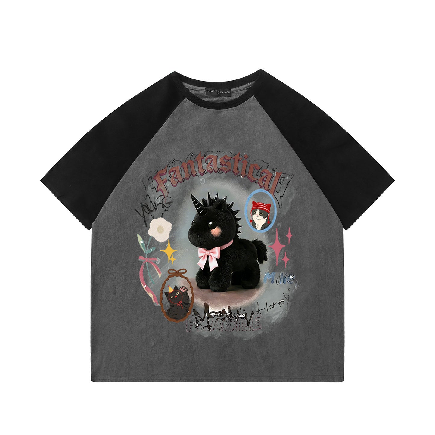 Unicorn Printed Short Sleeved Shirt — Harajuku Style Loose Cotton Blend Tee