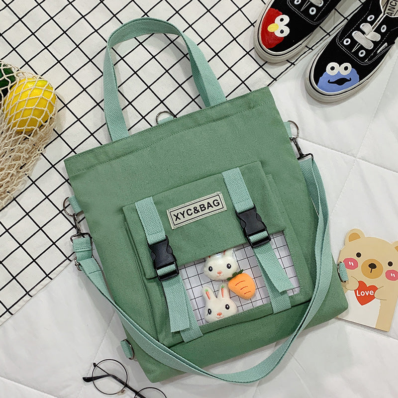 Harajuku Style Transparent Canvas Messenger Bag