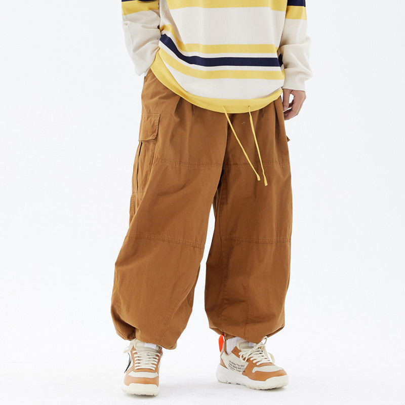 Men's Loose Cuffed Harem Pants - Street Style & Multi-Pockets