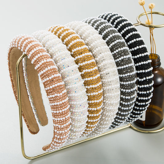 Full Diamond Pearl Rhinestone Headband