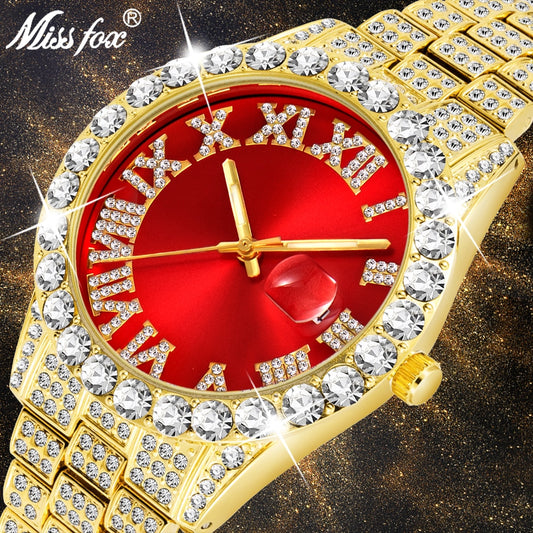 Iced Out Luxury Men's Watch - 18K Gold Plated