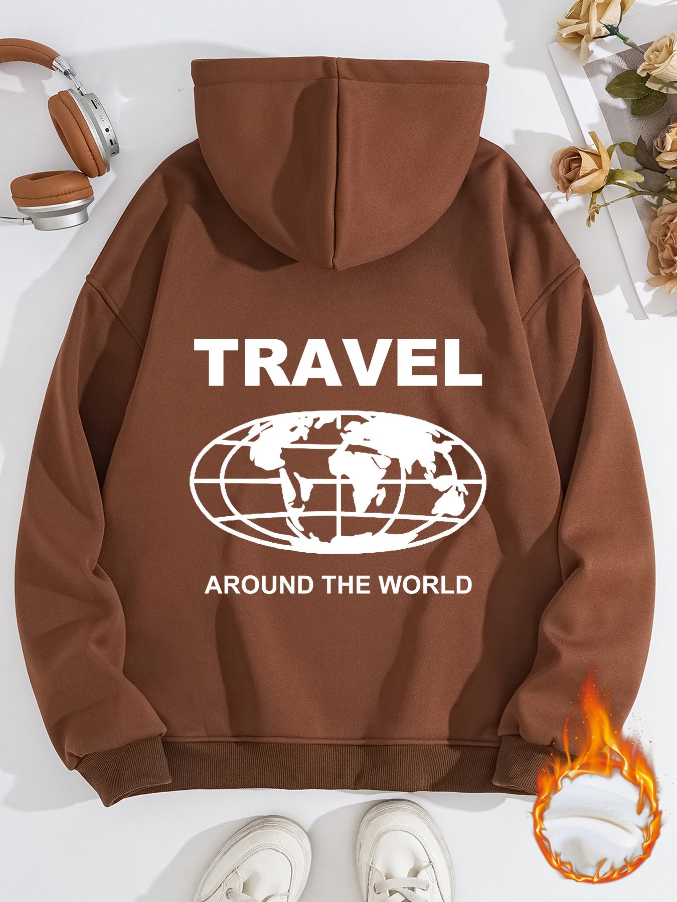 Sweatshirt with Earth Travel Print