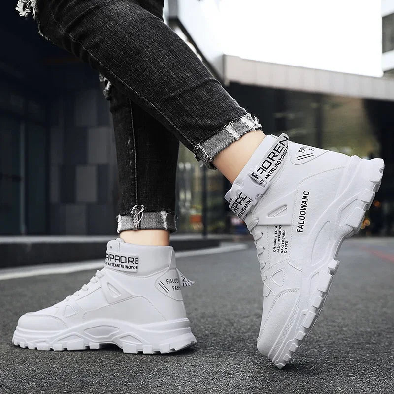 Men's Casual Ankle Boots - Retro Sports Platform Sole Lace-up Shoes