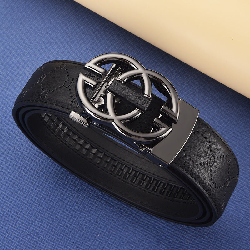 Men's Harajuku Style Genuine Leather Automatic Buckle Belt
