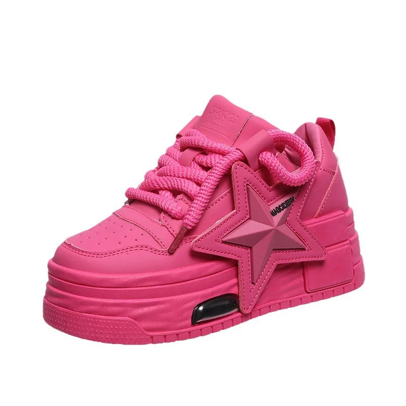 Playful Star Design Platform Sneakers for Women