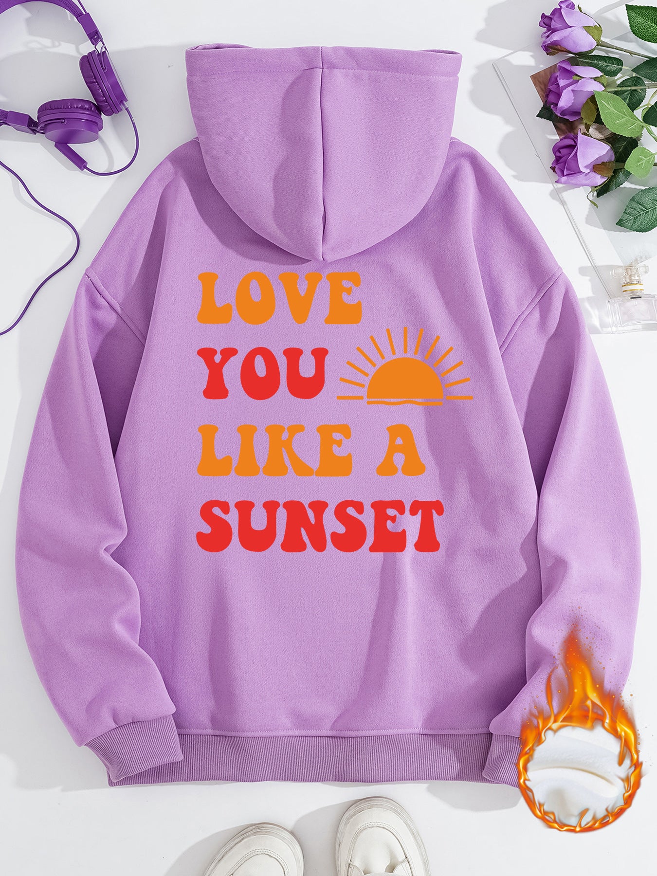 Hooded Long Sleeve Fleece Hoodie with Kangaroo Pocket