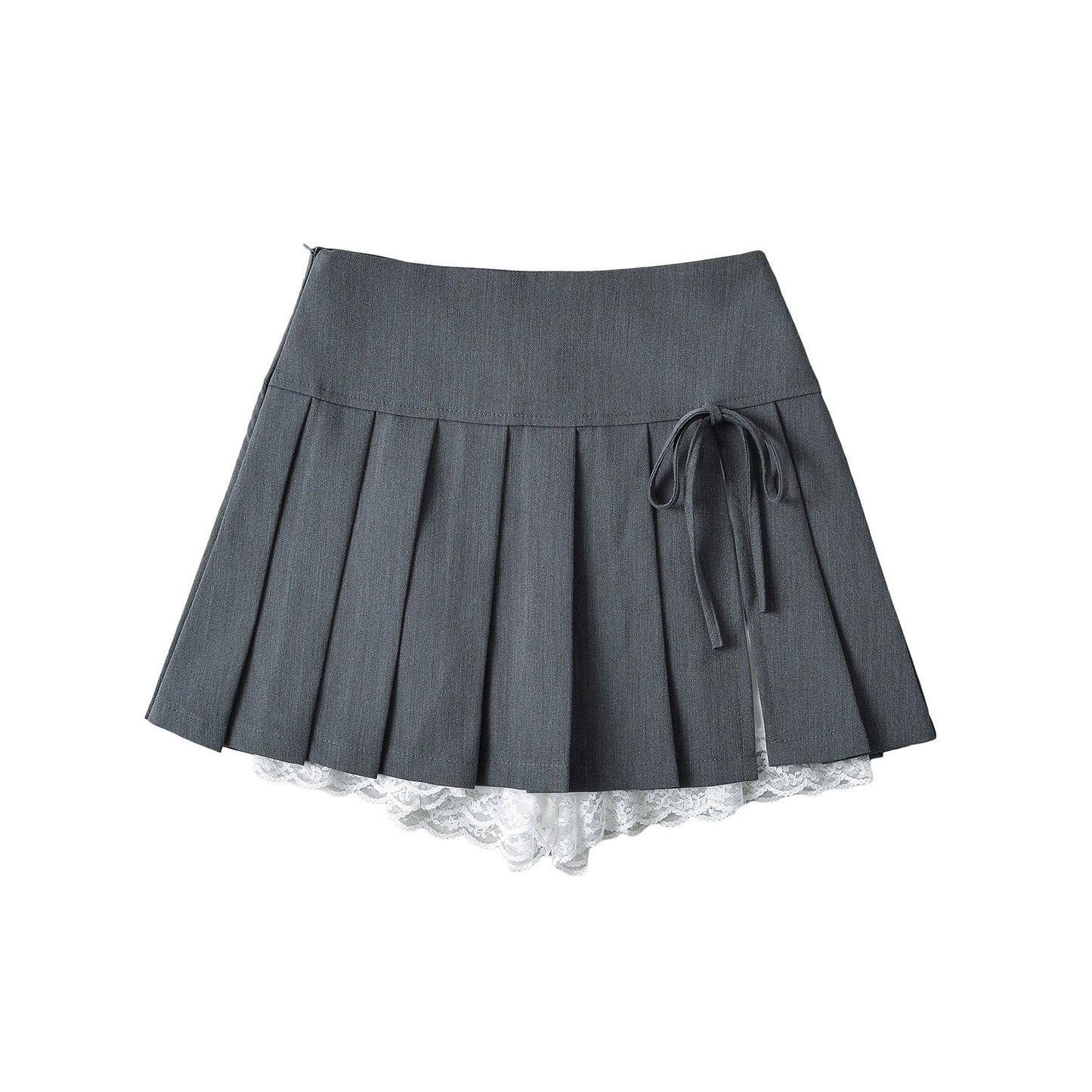 Bow Lace Pleated Skirt