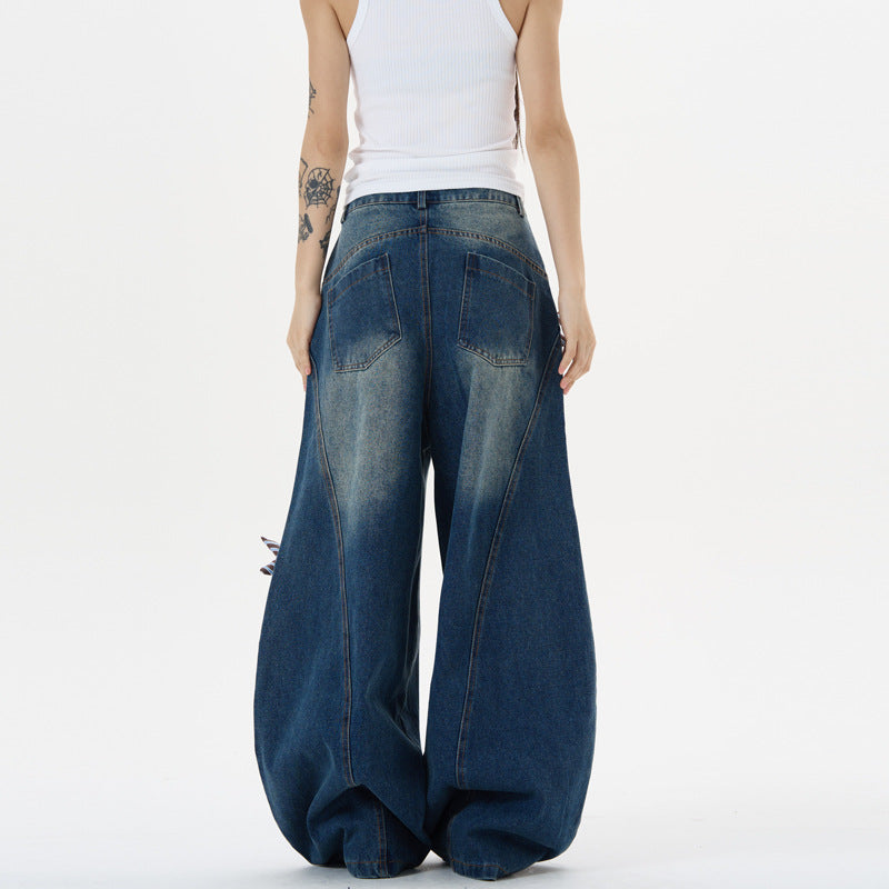 Summer Design Star Patch Curved Knife Pants