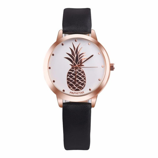 Pineapple Leather Quartz Watch - Harajuku Style