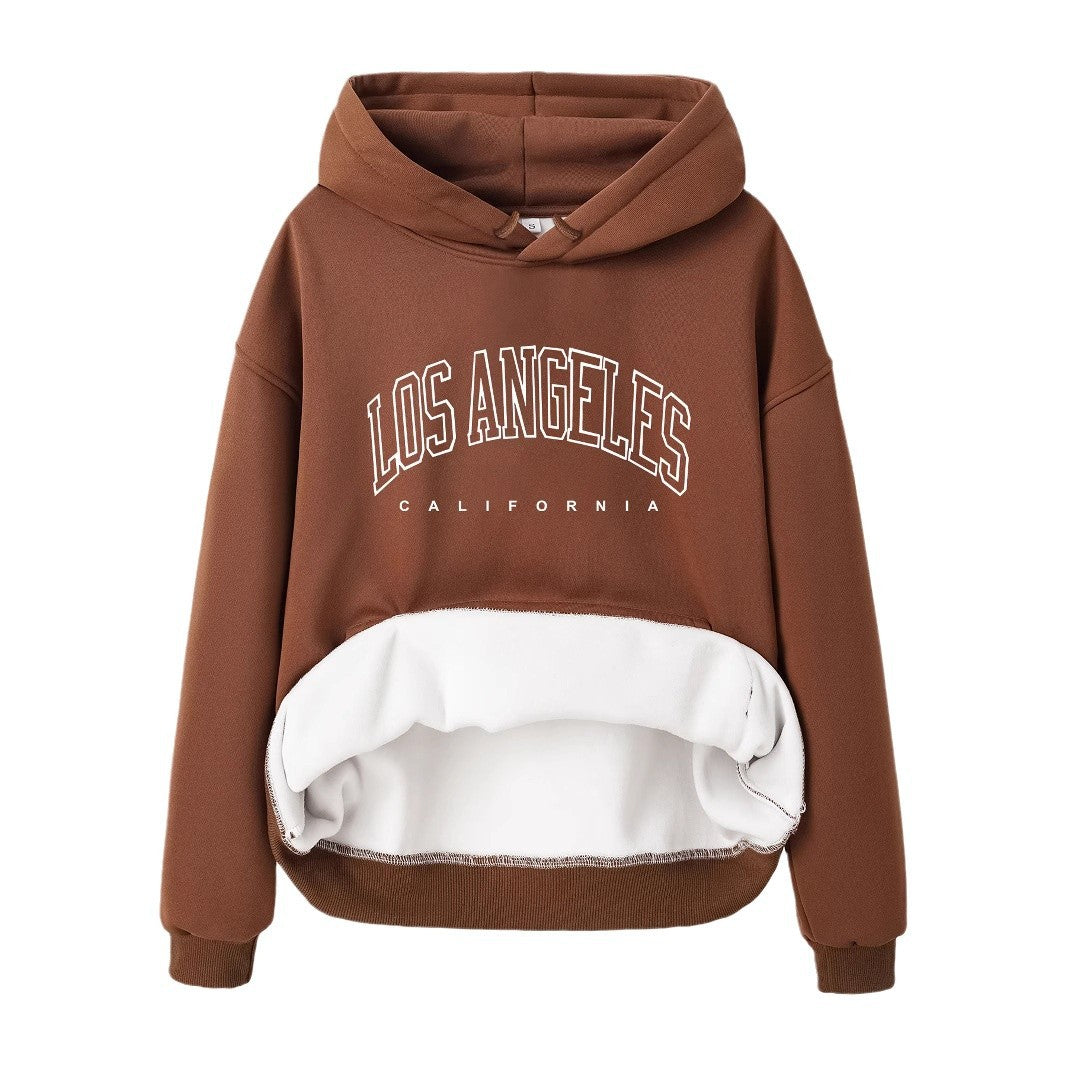 Long-Sleeved Fleece Sweatshirt with Los Angeles Print