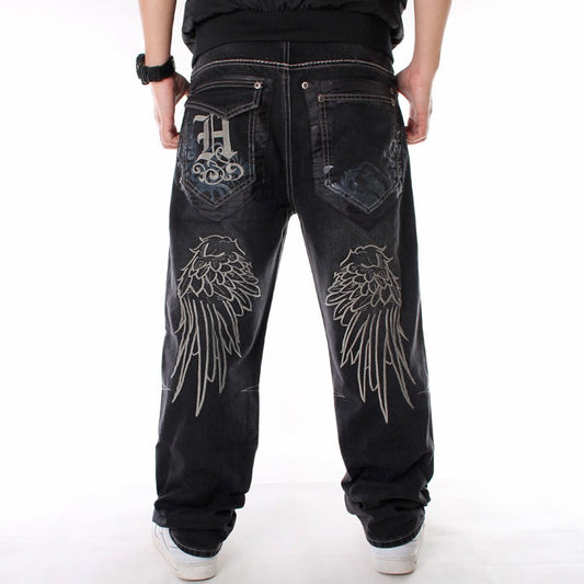 Trendy Hip-Hop Jeans for Men - Loose Fit Skateboard Pants