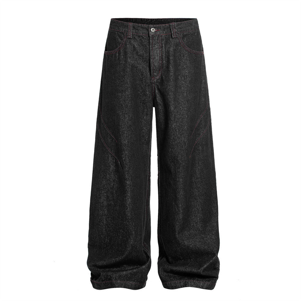 Harajuku Style Loose Wide-Leg Denim Trousers