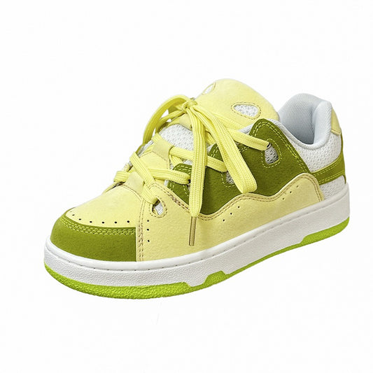 Retro Colorful Bread Shoes - Thick-Soled Skateboard Style