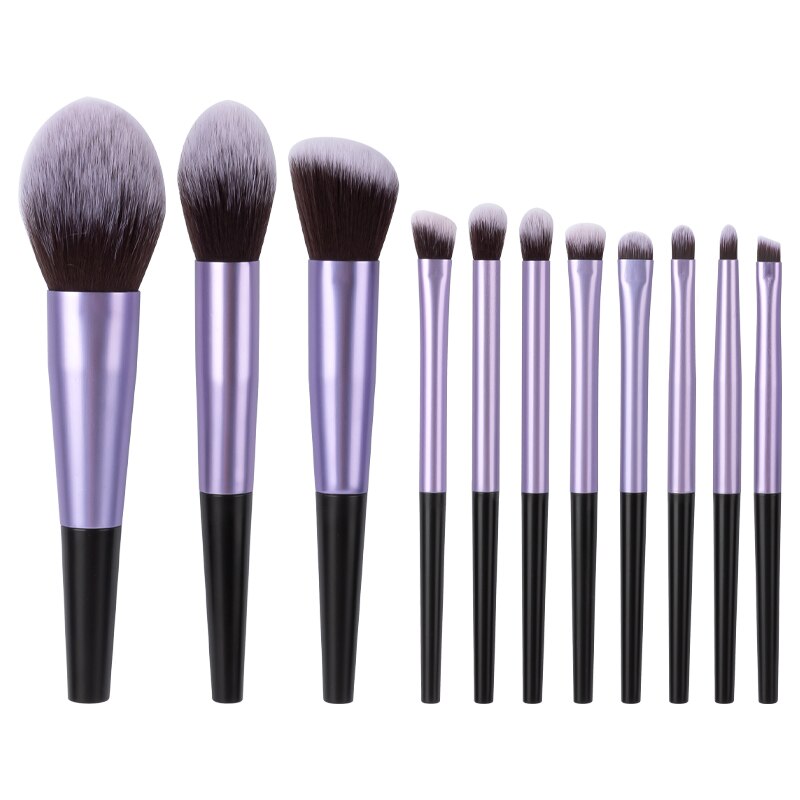 11pcs Harajuku Style Makeup Brush Set - Professional Natural Hair
