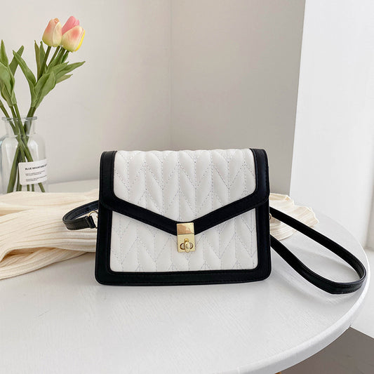 Retro Color Stitching Square Bag - Harajuku Style