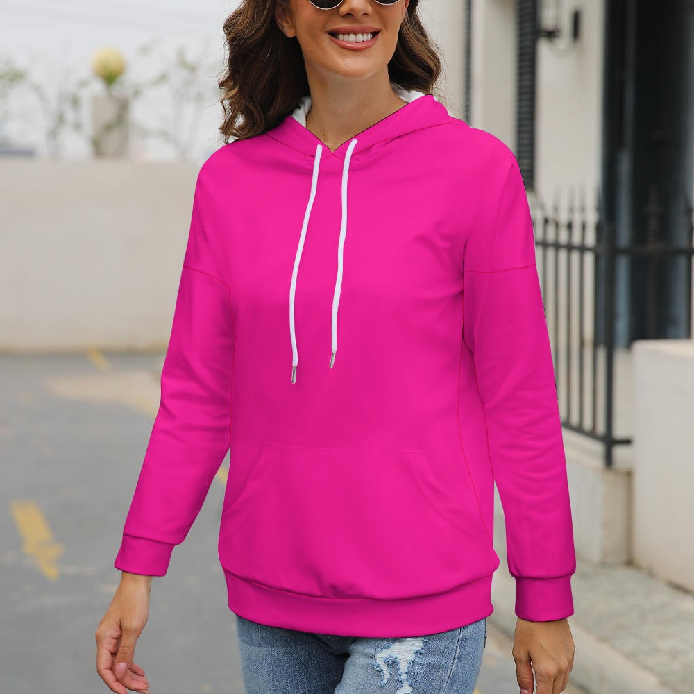 Highlighter Hot Pink Dropped Sleeve Hoodie
