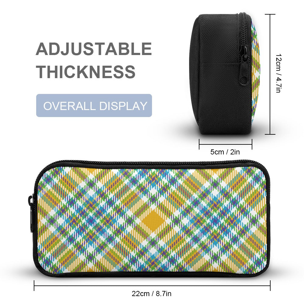Yellow Plaid Three-Piece Backpack Bag Set